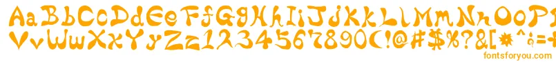 フォントBharaticFontV15 – 白い背景にオレンジのフォント