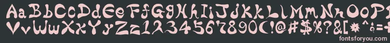 BharaticFontV15-fontti – vaaleanpunaiset fontit mustalla taustalla
