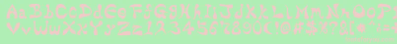 BharaticFontV15-fontti – vaaleanpunaiset fontit vihreällä taustalla