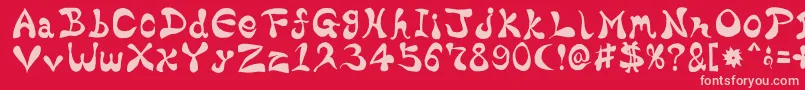 BharaticFontV15-fontti – vaaleanpunaiset fontit punaisella taustalla