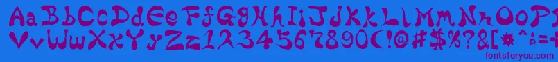 Czcionka BharaticFontV15 – fioletowe czcionki na niebieskim tle