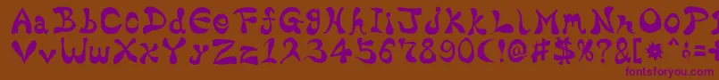 BharaticFontV15-Schriftart – Violette Schriften auf braunem Hintergrund