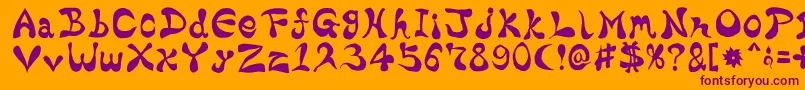 BharaticFontV15-Schriftart – Violette Schriften auf orangefarbenem Hintergrund