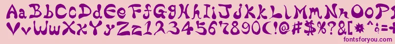 フォントBharaticFontV15 – ピンクの背景に紫のフォント