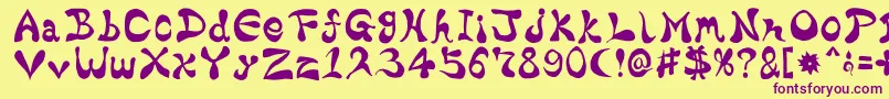 BharaticFontV15-fontti – violetit fontit keltaisella taustalla