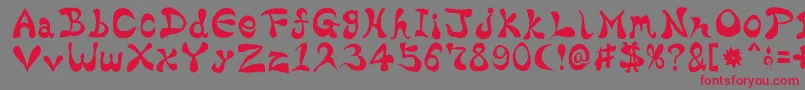 BharaticFontV15-fontti – punaiset fontit harmaalla taustalla