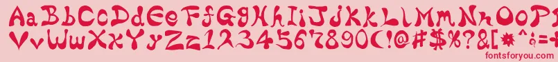 BharaticFontV15-fontti – punaiset fontit vaaleanpunaisella taustalla