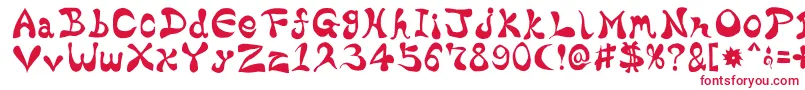 BharaticFontV15-Schriftart – Rote Schriften auf weißem Hintergrund