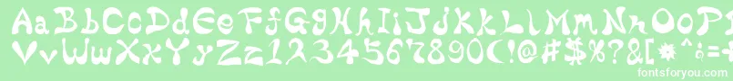 BharaticFontV15-fontti – valkoiset fontit vihreällä taustalla