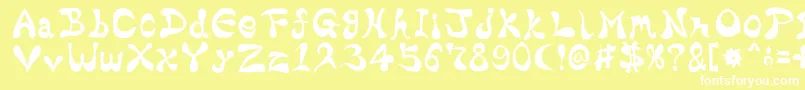 Шрифт BharaticFontV15 – белые шрифты на жёлтом фоне