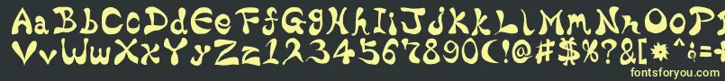 BharaticFontV15-fontti – keltaiset fontit mustalla taustalla
