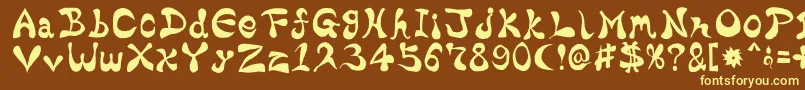BharaticFontV15-Schriftart – Gelbe Schriften auf braunem Hintergrund