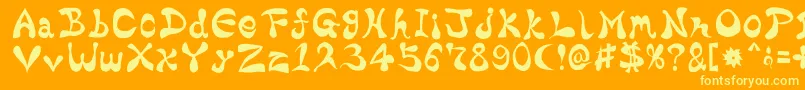 BharaticFontV15-fontti – keltaiset fontit oranssilla taustalla