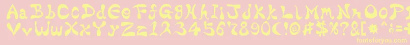 BharaticFontV15-fontti – keltaiset fontit vaaleanpunaisella taustalla
