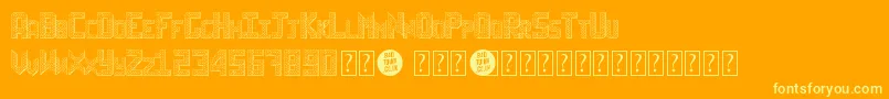 SheffRegular Font – Yellow Fonts on Orange Background