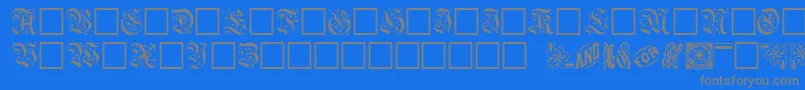 TrellaceCapsフォントについての詳細 フォントTrellaceCaps – 青い背景に灰色の文字