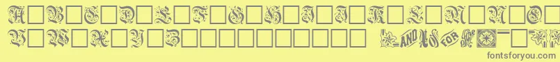 Saiba mais sobre a fonte TrellaceCaps Fonte TrellaceCaps – fontes cinzas em um fundo amarelo