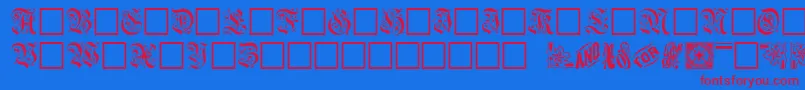 TrellaceCaps Font – Red Fonts on Blue Background