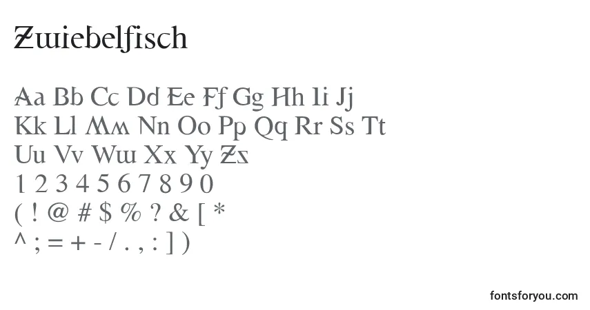 Schriftart Zwiebelfisch – Alphabet, Zahlen, spezielle Symbole