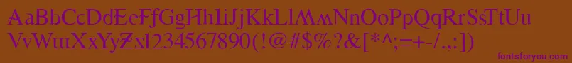 Zwiebelfisch Font – Purple Fonts on Brown Background