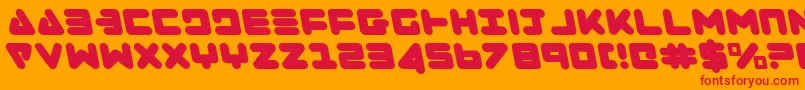 フォントZealotLeftalic – オレンジの背景に赤い文字
