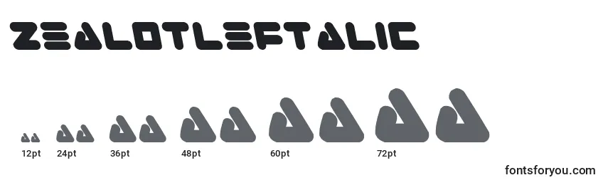 ZealotLeftalic Font Sizes