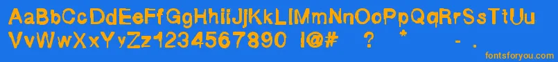 FluidMaska Font – Orange Fonts on Blue Background