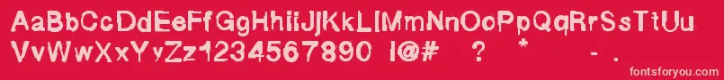 Czcionka FluidMaska – różowe czcionki na czerwonym tle