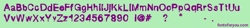 FluidMaska-Schriftart – Violette Schriften auf grünem Hintergrund