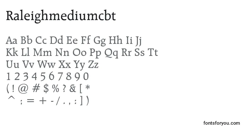Raleighmediumcbt-fontti – aakkoset, numerot, erikoismerkit