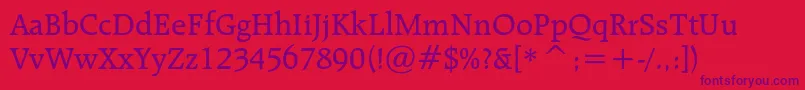 Raleighmediumcbt Font – Purple Fonts on Red Background