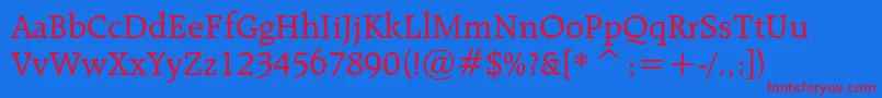 Raleighmediumcbt Font – Red Fonts on Blue Background