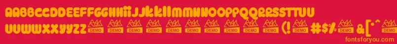 KingkС„ng Font – Orange Fonts on Red Background