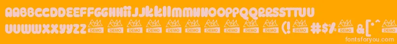 KingkС„ng Font – Pink Fonts on Orange Background