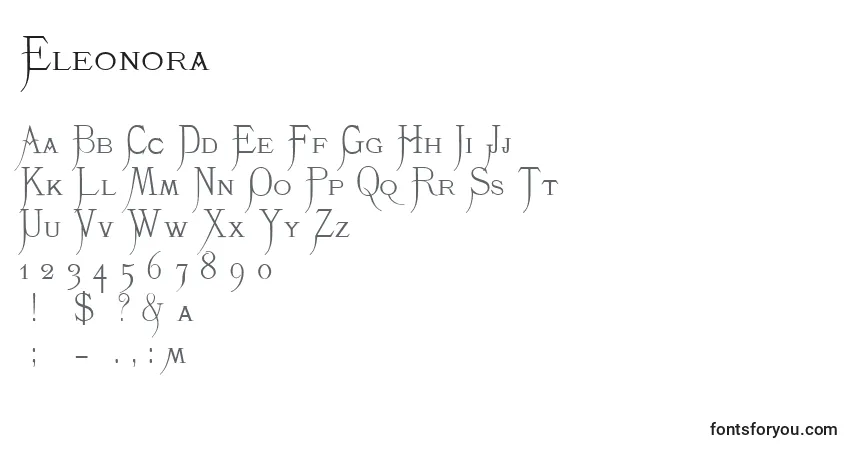 A fonte Eleonora – alfabeto, números, caracteres especiais