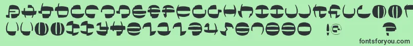 Шрифт Tokyofrankfurtround – чёрные шрифты на зелёном фоне