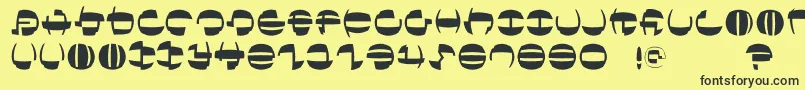 フォントTokyofrankfurtround – 黒い文字の黄色い背景