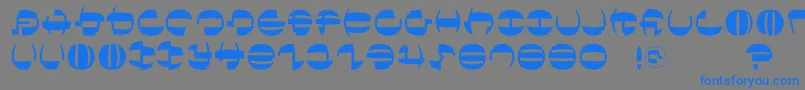 フォントTokyofrankfurtround – 灰色の背景に青い文字
