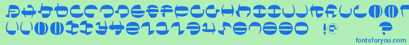 フォントTokyofrankfurtround – 青い文字は緑の背景です。