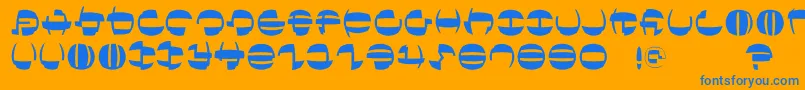 フォントTokyofrankfurtround – オレンジの背景に青い文字