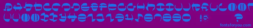 Шрифт Tokyofrankfurtround – синие шрифты на фиолетовом фоне