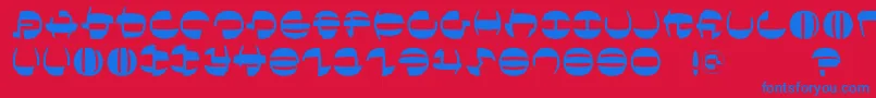 フォントTokyofrankfurtround – 赤い背景に青い文字