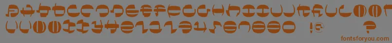 フォントTokyofrankfurtround – 茶色の文字が灰色の背景にあります。