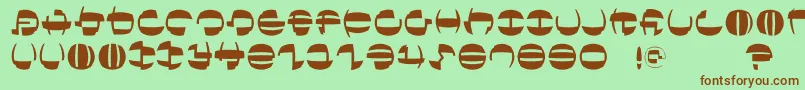 Шрифт Tokyofrankfurtround – коричневые шрифты на зелёном фоне