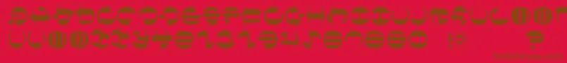フォントTokyofrankfurtround – 赤い背景に茶色の文字