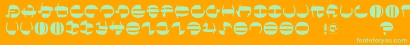 Шрифт Tokyofrankfurtround – зелёные шрифты на оранжевом фоне