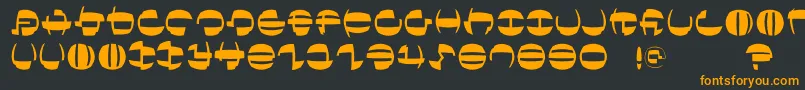 フォントTokyofrankfurtround – 黒い背景にオレンジの文字