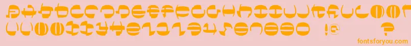 Tokyofrankfurtround-fontti – oranssit fontit vaaleanpunaisella taustalla