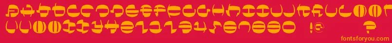 フォントTokyofrankfurtround – 赤い背景にオレンジの文字