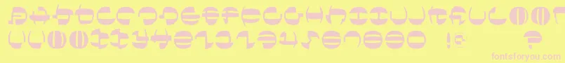 フォントTokyofrankfurtround – ピンクのフォント、黄色の背景